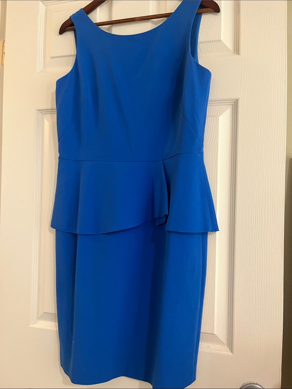 Ann Taylor Cobalt Blue Peplum Midi Dress